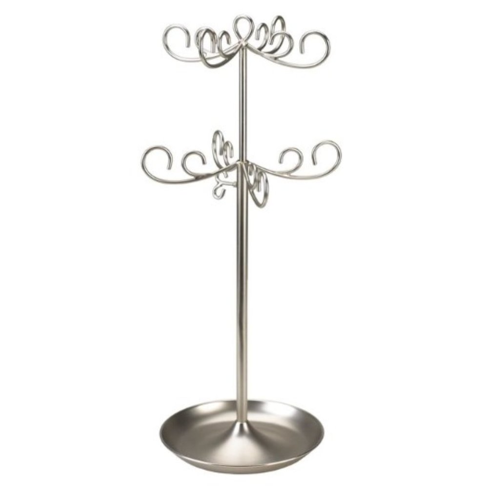 Umbra organizing 2-tier expandable adjustable Jewelry tree stand–Brushed…